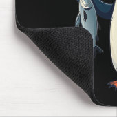 Resist Penguin Holding Fischprotest Funny Graphic Mousepad (Ecke)