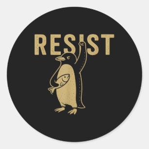 Resist Penguin Retro Resist Penguin Design Runder Aufkleber