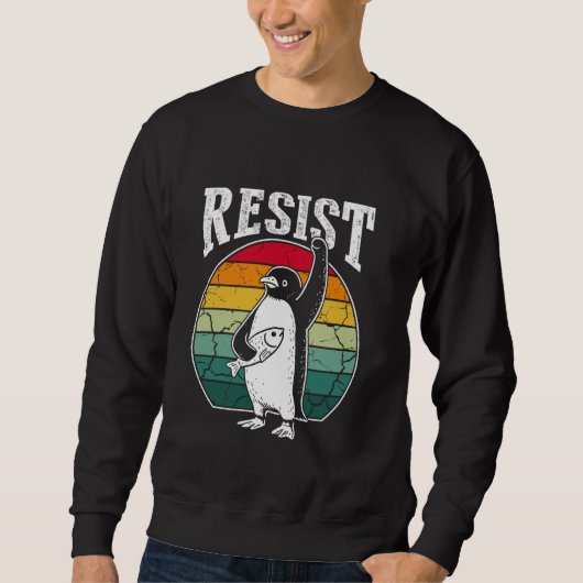 RESIST PENGUIN Shirt Resist Pinguin Aktivismus Fun (Vorderseite)