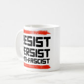 RESIST PERSIST ANTIFASKIST KAFFEETASSE (Vorderseite Links)