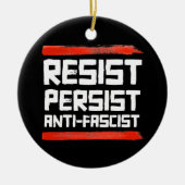 RESIST PERSIST ANTIFASKIST KERAMIK ORNAMENT (Vorne)
