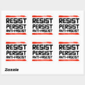 RESIST PERSIST ANTIFASKIST QUADRATISCHER AUFKLEBER (Blatt)