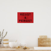 Resist & Persist auf Red Linen Texture Foto Poster (Küche)