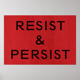 Resist & Persist auf Red Linen Texture Foto Poster