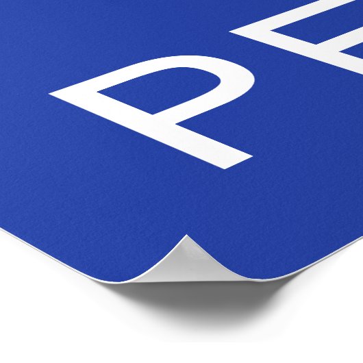 Resist & Persist Blau Poster (Ecke)