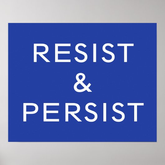 Resist & Persist Blau Poster (Vorne)