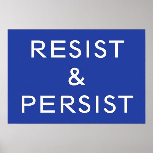 Resist & Persist Blau Poster (Vorne)