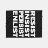 Resist Persist Enlist Hillary Clinton Mantr Fleecedecke (Vorderseite (Horizontal))