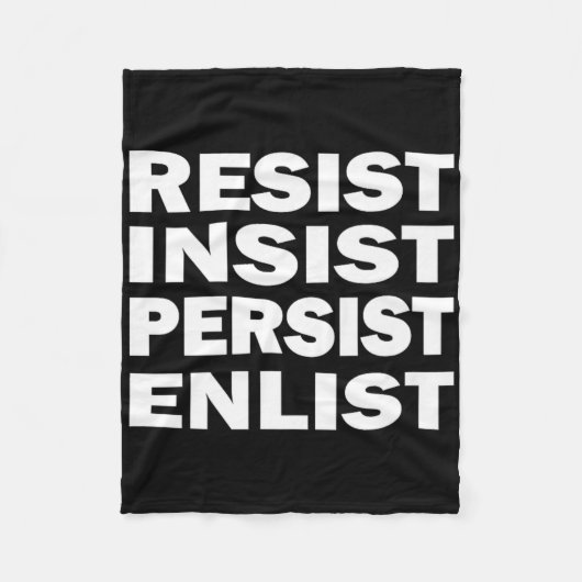 Resist Persist Enlist Hillary Clinton Mantr Fleecedecke (Vorderseite)
