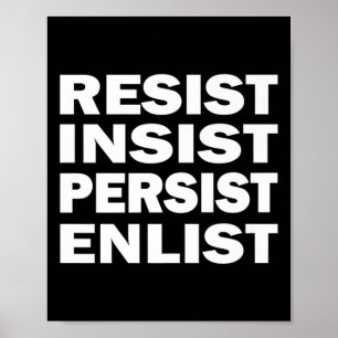 Resist Persist Enlist Hillary Clinton Mantr Poster