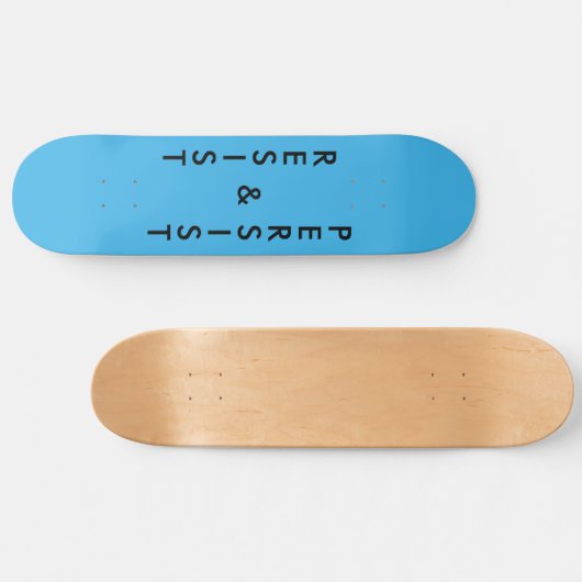 Resist & Persist fett hellblau Skateboard (Horizontal)