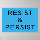 Resist & Persist hellblau Poster (Vorne)