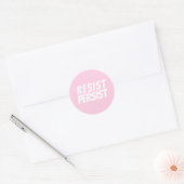 "Resist Persist" hellrosa Weiß Runder Aufkleber (Umschlag)