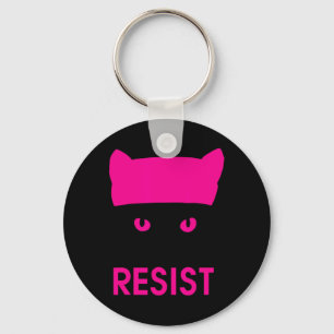 Resist Persist Pink Hat Cat Shirt - Frauen stärken Schlüsselanhänger