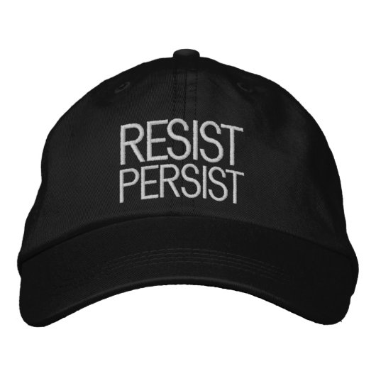 Resist Persist white Bestickte Baseballkappe (Vorderseite)