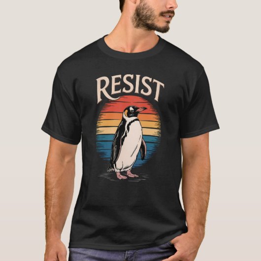 Resist Pinguin für aktivistische Umweltschützer T-Shirt (Vorderseite)