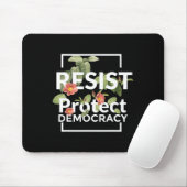 Resist Protect Democracy Subtle Boho Style Floral Mousepad (Mit Mouse)