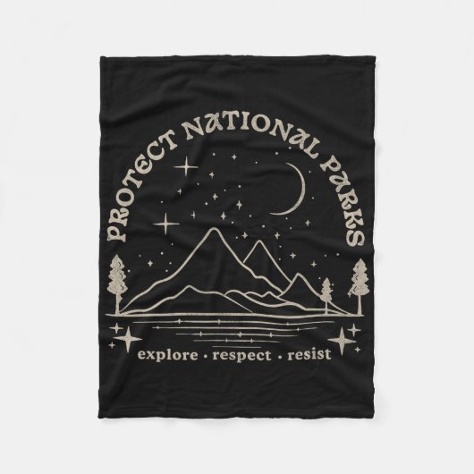 Resist Protect Our National Parks Graphic Anti Tru Fleecedecke (Vorderseite)