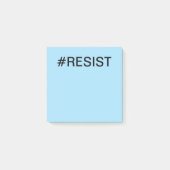 #Resist Protest schwarzer Text auf hellblau Post-it Klebezettel (Vorderseite)