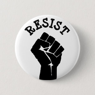 #Resist Protestierender-Faust Anti-Trumpf Button