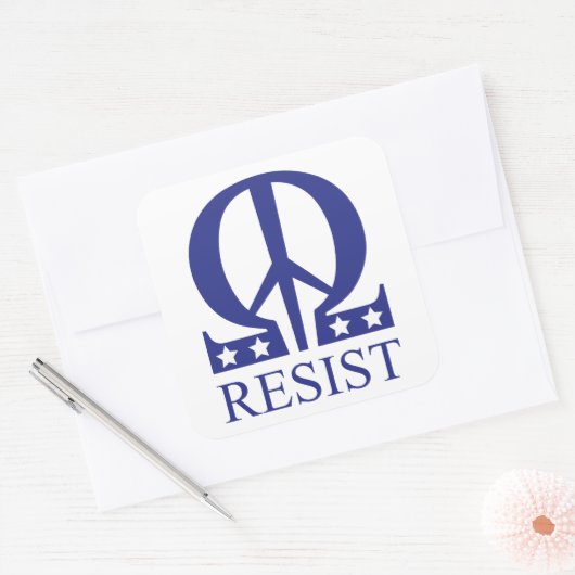 Resist Quadratischer Aufkleber (Umschlag)