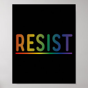 Resist Rainbow Lgbtq Gay Pride Politischer Protest Poster