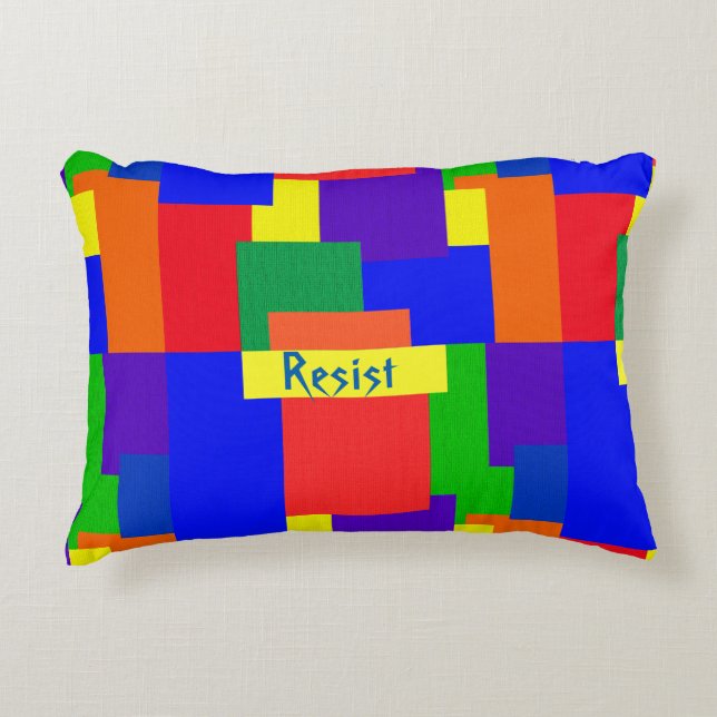 Resist Rainbow Patchwork Quilt Accent Kissen (Vorderseite)