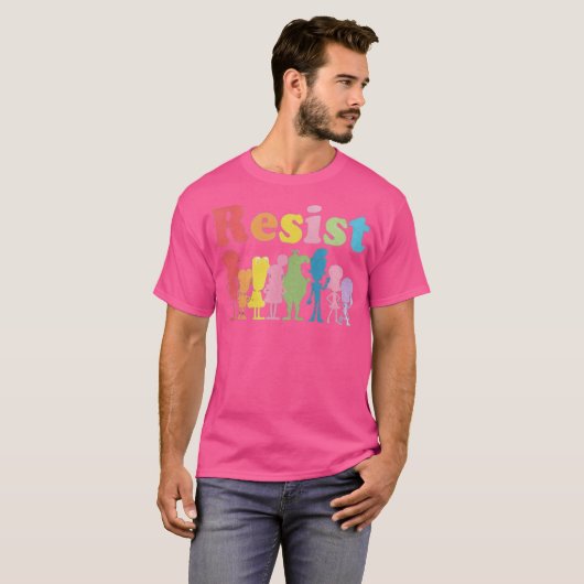 RESIST - Rainbow-Pride-Protest der 90er Cartoon T-Shirt (Vorne ganz)