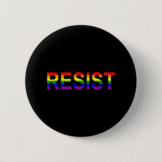 Resist Rainbow Que Anti Trump Novelty Button (Vorderseite)