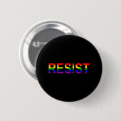Resist Rainbow Que Anti Trump Novelty Button (Vorne & Hinten)