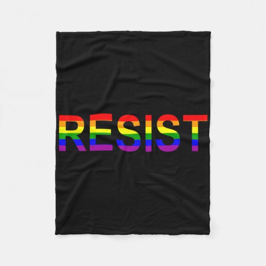 Resist Rainbow Que Anti Trump Novelty Fleecedecke (Vorderseite)