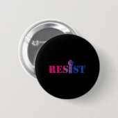 Resist Raised Fist Protest Lgbtq Biual Flag Gay Pr Button (Vorne & Hinten)