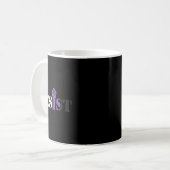 Resist Raised Fist Protest Lgbtq nicht binäre Flag Kaffeetasse (Vorderseite Links)