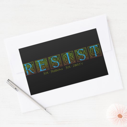 Resist Rechteckiger Aufkleber (Umschlag)