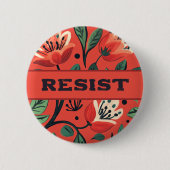Resist Red Blume Button (Vorderseite)