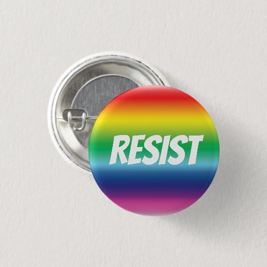 Resist Regenbogenfarben Gay Pride lgbtq lgbt Button (Vorne & Hinten)