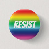 Resist Regenbogenfarben Gay Pride lgbtq lgbt Button (Vorderseite)