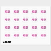 Resist Resistance Pink Runder Aufkleber (Blatt)