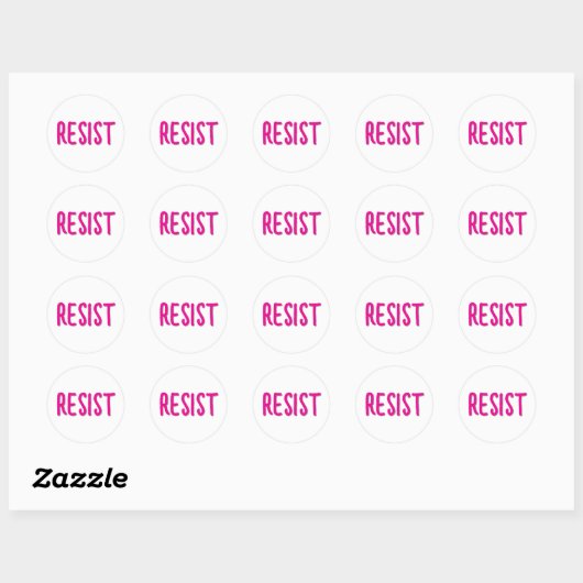 Resist Resistance Pink Runder Aufkleber (Blatt)