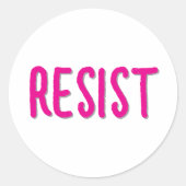 Resist Resistance Pink Runder Aufkleber (Vorderseite)