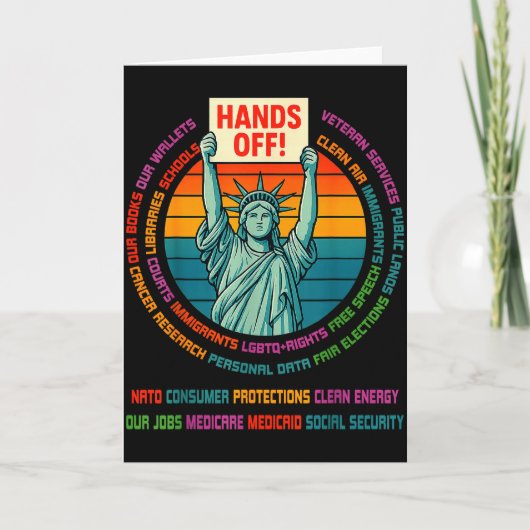 Resist Resistance Usa Statue Of Liberty Hands Off Karte (Vorderseite)