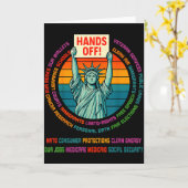 Resist Resistance Usa Statue Of Liberty Hands Off Karte (Gelbe Blume)