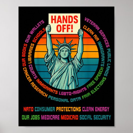 Resist Resistance Usa Statue Of Liberty Hands Off Poster (Vorne)