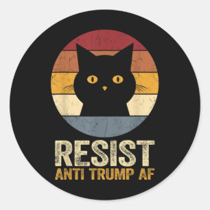 Resist Retro T-Shirt Anti Trump Af Funny Anti Trum Runder Aufkleber