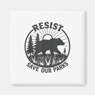 Resist Rett unsere Parks Alt US Nationalparks Bäre Magnet