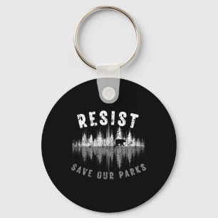 Resist Rett unsere Parks Alt US Nationalparks Bäre Schlüsselanhänger