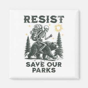 Resist Rett unsere Parks Alt US Nationalparks Bear Magnet