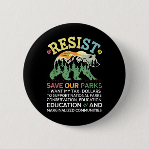 Resist Rett unsere Parks Unterstützung Nationalpar Button