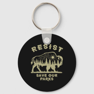 Resist Rett unseren Parks Alt US Nationalparks Nat Schlüsselanhänger