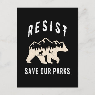 Resist Rette unsere Parks Alt US Nationalparkbären Feiertagspostkarte